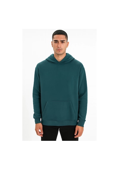 Sanfords Kordonsuz Hoodıe Erkek Kapüşonlu Sweatshirt Petrol Mavi