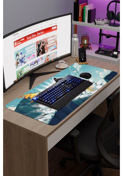 Mavuika Genshin Impact Anime Gacha V4 - 90x40 Xxl Gaming Mouse Pad Fare Altlığı