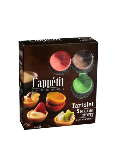 L'appetit Tartolet 18'li Kırmızı, Yeşil, Kahverengi Hazır Tart Tabanı 250g 8'li Avantaj Paketi Tarı