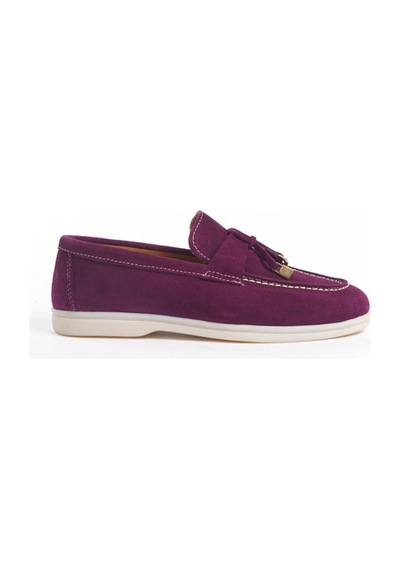 Mubiano Hakiki Deri Collection Kadın Süet Loafer & Babet Mürdüm -mckry1410-mrd Mürdüm