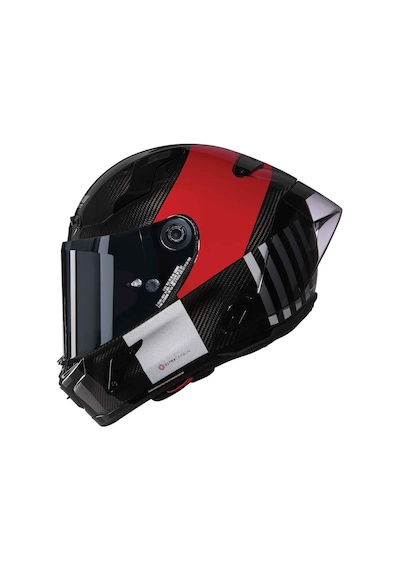 Nolan X-804 Rs Combo Gara 351 Karbon Kapalı Kask Siyah - Kırmızı