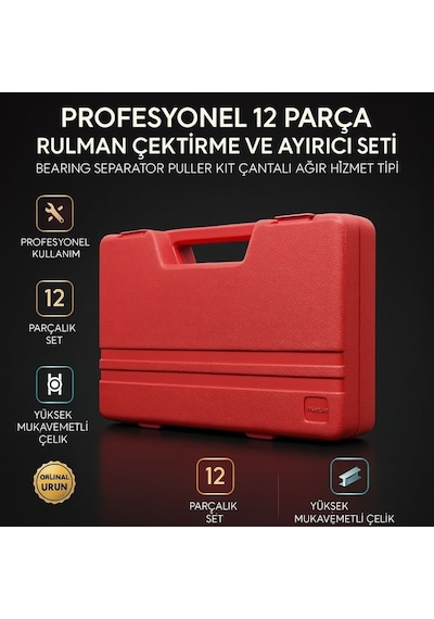 Profesyonel 12 Parça Rulman Çektirme Ve Ayırıcı Seti Bearing Separator Puller Kit Çantalı Ağır Hizmet Tipi