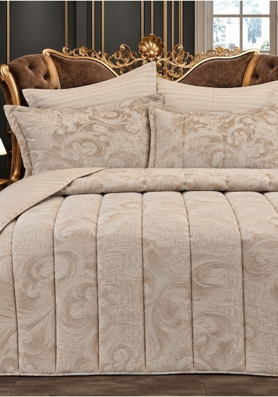 Home Kadife Confort 6 Parça Çift Kişilik 230 X 240 Uyku Seti Krem