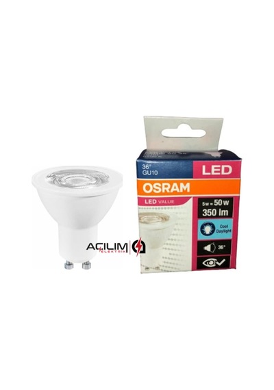 10 Adet Osram 4.5W 50W Gu10 Duy 6500K Beyaz Işık Led Spot Ampul