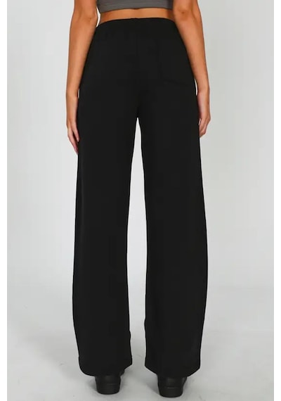 Madmext Siyah Wide Leg Basic Eşofman Altı Mg1916-siyah Siyah