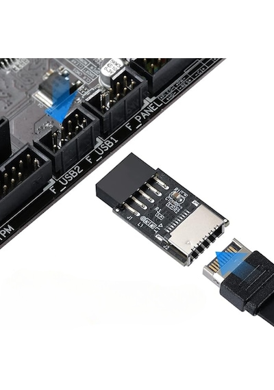 Alfais 4936 Usb 2.0 9 Pin - Type-e Anakart Çevirici Dönüştürücü