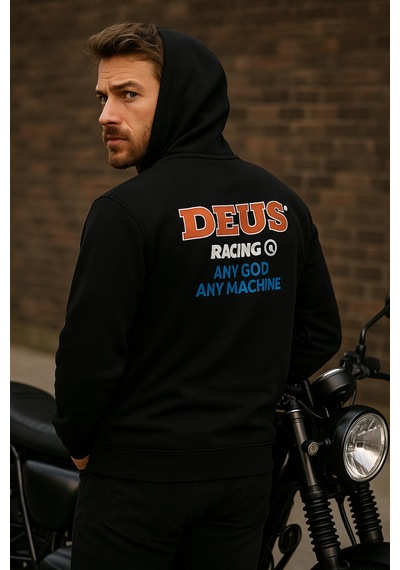 Unisex İkili Paket Kadın-erkek Sevgili Kombini - Kapüşonlu Baskı Detaylı Sweatshirt 2'li Paket Siyah