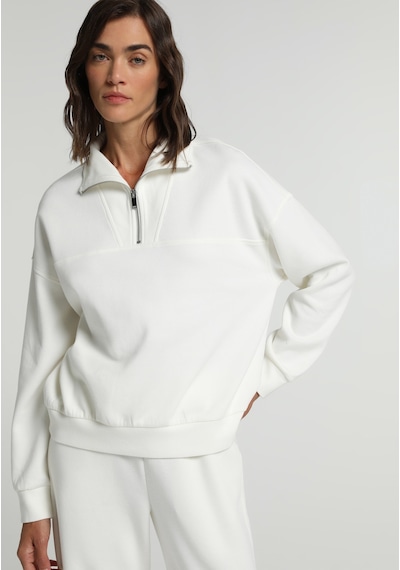 Colin's Colins Regular Fit Fermuarlı Düz Kadın Beyaz Sweatshirt Cl1080743 Q1.v2 Ofw