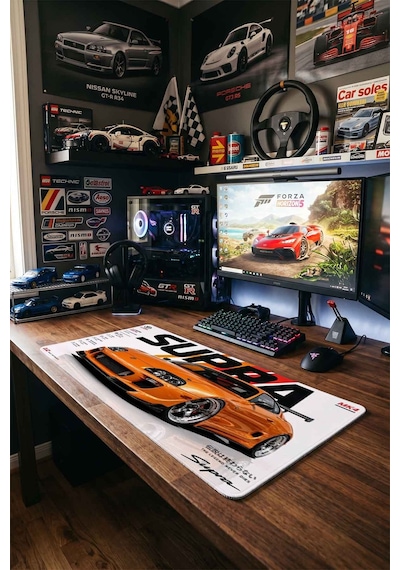 Supra 40x90 Cm Oyuncu Mousepad Kaymaz Taban Büyük Boy Mousepad Beyaz