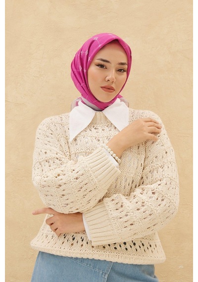 Silk Home Olinda Eşarp - Fuşya Gri - Fuşya Gri