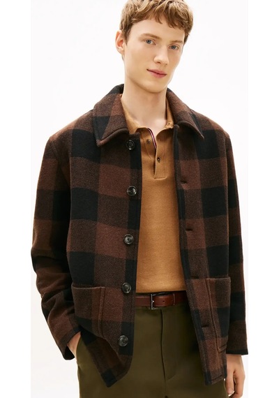 Tommy Hilfiger Wool Dbl Face Check, 0m7 Kahverengi Erkek Ceket