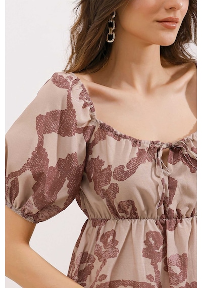 Bigdart 2351 Kloş Poplin Elbise - D.gül Kurusu 001