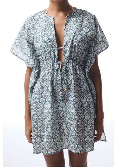 Penti Yeşil Spring V Yaka Mini Kaftan