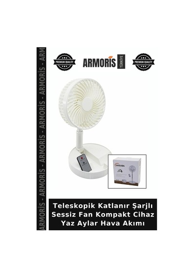 Teleskopik Katlanır Şarjlı Sessiz Fan Kompakt Cihaz Yaz Aylar Hava Akımı