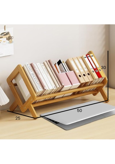 Portatif Kitap Ve Dosya Standı - Katlanabilir Ahşap Masaüstü Rafı
