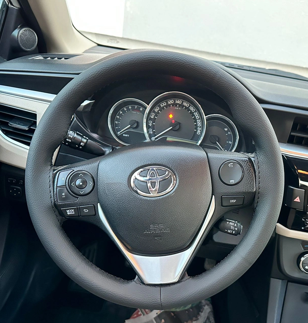 Dikişli Direksiyon Kılıfı Siyah Deri Siyah Dikişli Toyota Corolla 2015 İçin Karışık