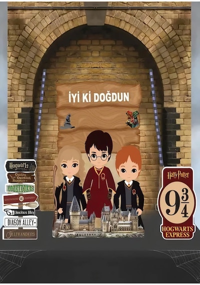 Dekoratif Kişiye Özel Ayaklı Pano Seti Harry Potter 3 Parça 1