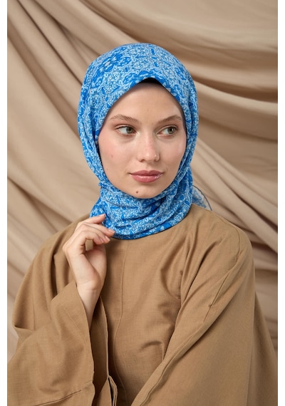 Silk Home Soft Eşarp 73093-08 Bebe Mavi, Mavi, Beyaz, Gümüş