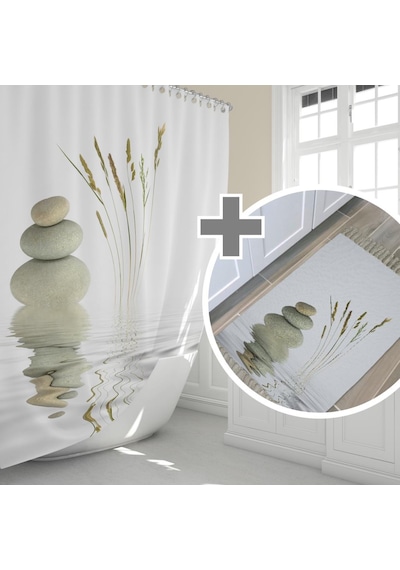 Zethome Stone And Reed Banyo Paspas Ve Tek Kanat Duş Perdesi 1x18 Çok Renkli