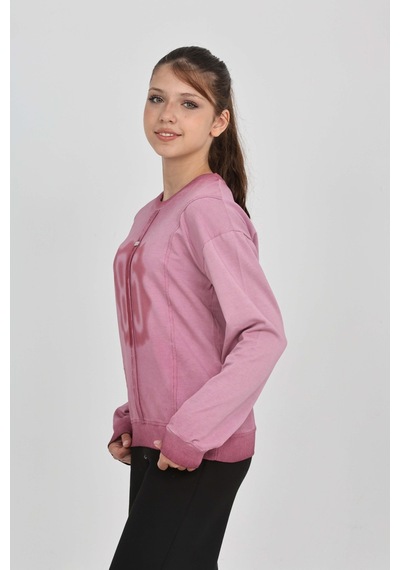 Toontoy Kız Çocuk 85 Baskılı Sweatshirt Gülkurusu