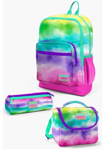 Coral High Kids Renkli Batik Desenli 3 Lü Okul Çanta Seti Set0123739