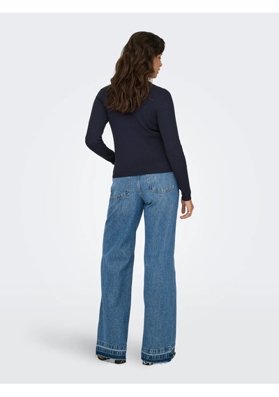 Only Onlkaya Ls Polo Knt Noos Kadın Polo Yaka Triko Kazak 15344841 Lacivert
