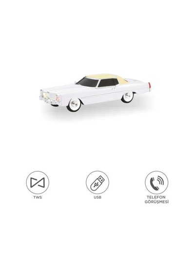 Bluetooth Hoparlör Cadillac 1969 Görünümlü Retro Klasik Araba Tasarımlı 10w Fm Usb Tws Speaker D83