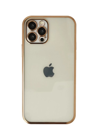 Apple iPhone Uyumlu  12 Pro Uyumlu Kılıf Lensli Silikon - Gold