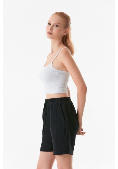 Fullamoda Fitilli İp Askılı Crop Büstiyer 24ygb650211071-beyaz 24YGB650211071-Beyaz