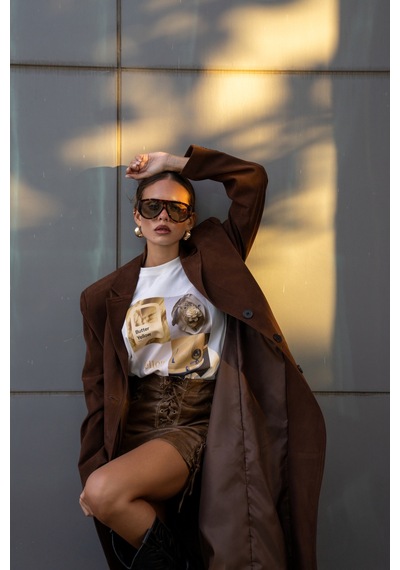 Mai Collection Mai Studios Co. Selva Masculine Uzun Kahve Trençkot Kahve