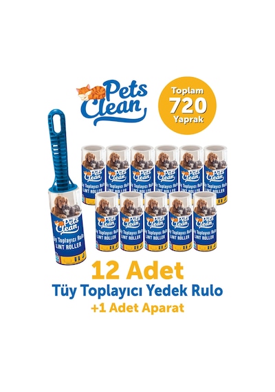 Pet's Clean Tüy Toplayıcı Yedek 12li+aparat 1 Adet