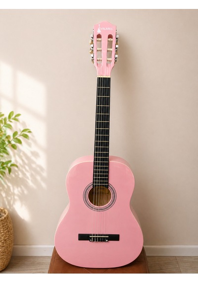 Valares Qcg3624 Klasik Gitar Soft Pembe Tasarım 39 4/4 Sap Ayarlı Köşe Korumalı Askı Aparatlı Yumuşak Tını