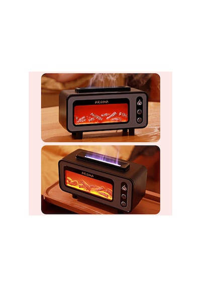 Retro Şömine Görünüm Oda Hava Nemlendirici Buhar Makinesi Aroma Terapi Difüzör 200 Ml Humidifier