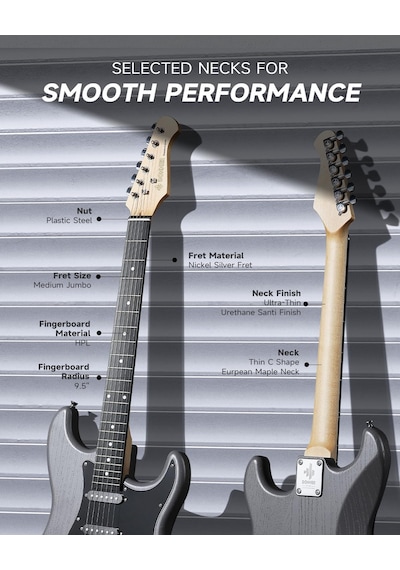 Donner Dst-80 Elektro Gitar, 39 Cm Başlangıç Elektro Gitar Kiti İle Amplifikatör, Klasik Sss Manyetik, Gig Çantası, Tuner, Capo, Askı, Penalar Ve Ücretsiz Çevrimiçi Dersler