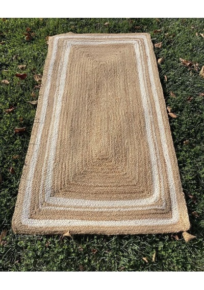 Eko Halı Echo Jüt Ech 10 Natural White Xw Dekoratif Jüt Kilim Naturel Beyaz