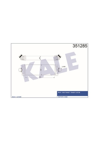 KALE OTO Radyatör 351285 Turbo Radyatörü V347 11-14 V362 14- Custom 12- 2.2TDCI 155Ps Önden Çeker