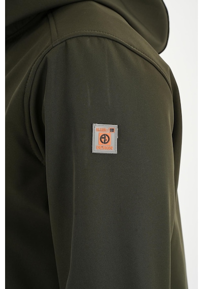 Alexander Gardi Alexandergardı Fermuarlı İçi Polarlı Su İtici Softshell Kumaş Kapüşonlu Mont E24-mnt-01 Haki