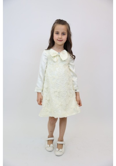 Xo Kids Kız Çocuk Elbise 3-10 Yaş 3911 Ekru