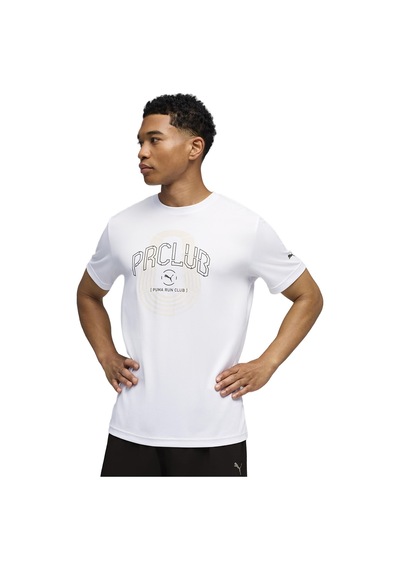 Puma Run Club Graphic Erkek Beyaz Koşu T-shirt 52844702