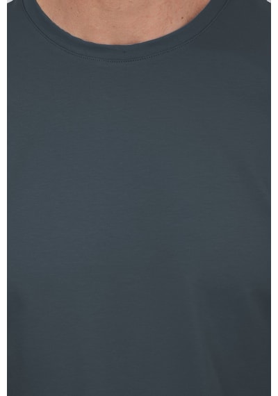 Tudors Erkek Slim Fit Dar Kesim Pamuklu Yumuşak Doku Esnek Kumaş Basic Gri Bisiklet Yaka Tişört-52097