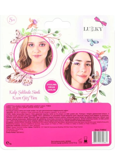 Lukky 6 Lı Kalp Şeklinde Simli Krem Göz Farı Seti Pembe