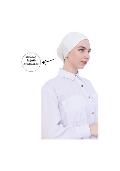Modish Group Kadın Tesettür Bone Bağcıklı Dikişsiz Penye 4 Parça Set Siyah, Lacivert, Krem, Açık Vizon