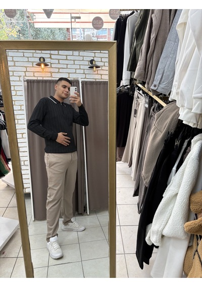 Tuba Toptaş Pike Jogger Pantolon Bej
