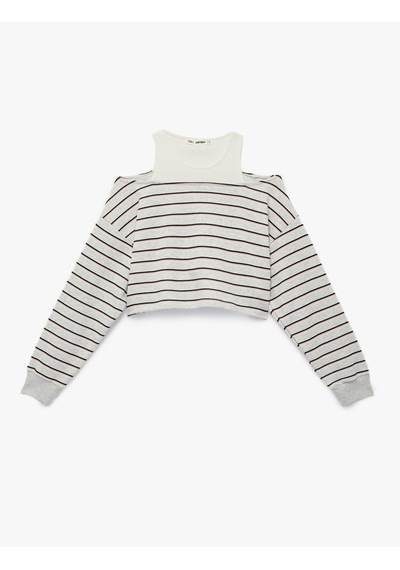 Koton Uzun Kollu Bisiklet Yaka Şardonlu Atlet Katmanlı Crop Sweatshirt Pembe Çizgili 6sal10335ık Pembe Çizgili Koton Uzun Kollu Bisiklet Yaka Şardonlu Atlet Katmanlı Crop Sweatshirt Pembe Çizgili 6sal10335ık Pembe Çizgili