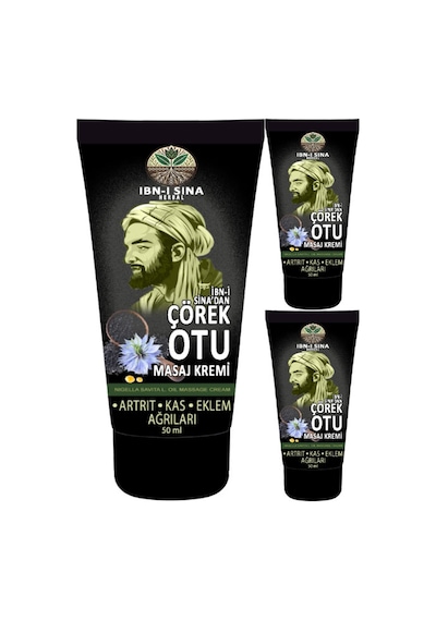 3 Adet İbn-i Sina Çörek Otu Kremi 50 Ml Sırt Bel Kas Diz Kemik  ina Teskin Edici Masaj Kremi