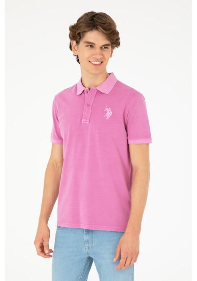 U.S. Polo Assn. Erkek Slim Fit Polo Yaka Menekşe Basic Tişört 50279591-VR037