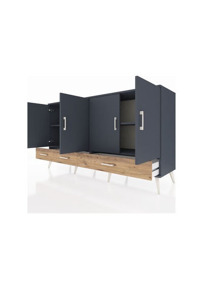 Kronos Konsol 6 Raflı 3 Çekmeceli 4 Kapaklı 176x59x99 Antrasit-an Antrasit-antrasit/çam Kronos Konsol 6 Raflı 3 Çekmeceli 4 Kapaklı 176x59x99 Antrasit-an Antrasit-antrasit/çam