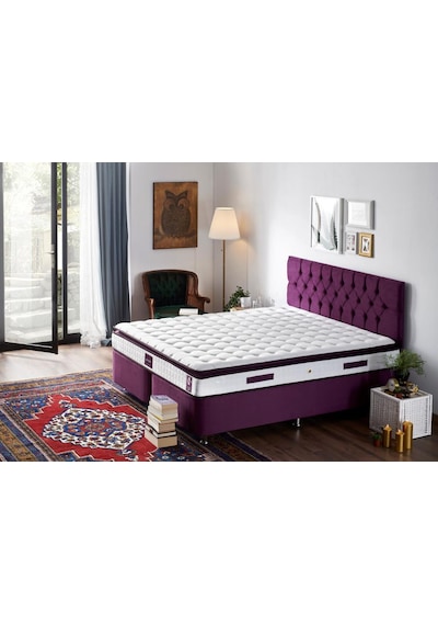 Nironyatak Niron Purple Baza Ve Başlık Seti 180X200 Cm Çift Kişilik Sandıklı