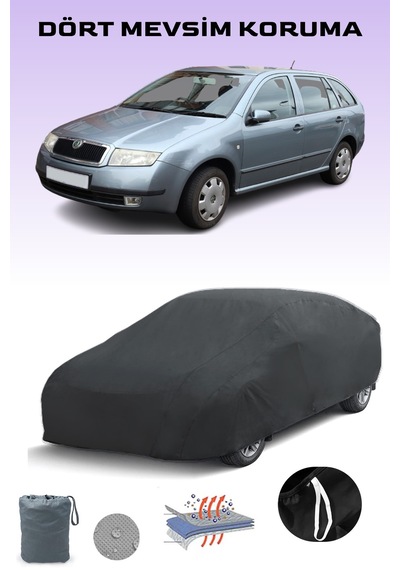 Siyah Skoda Fabia Combi 2000 - 2007 Araba Brandası, Oto Örtüsü, Araba Çadırı Siyah