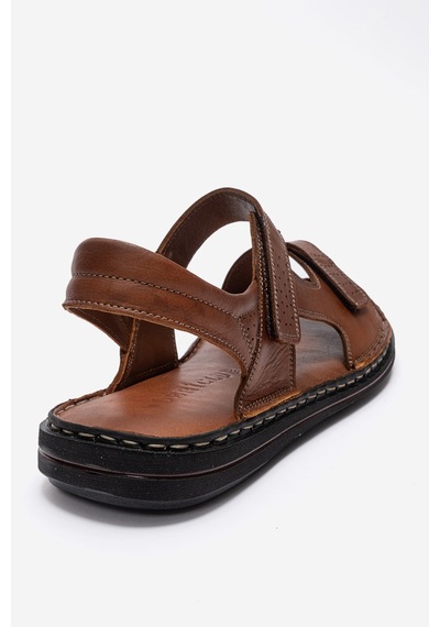 Dericlub Erkek Bantlı Sandalet Gerçek Deri Dc 1215 Taba